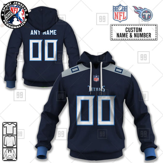 Personalized NFL Tennessee Titans Home Jersey Style Hoodie NH24