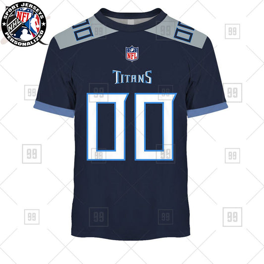 Personalized NFL Tennessee Titans Home Jersey Style T-shirt NH24