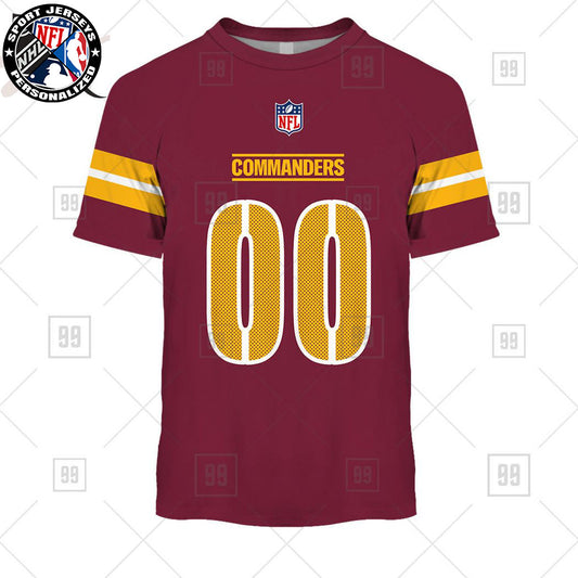 Personalized NFL Washington Commanders Home Jersey Style T-shirt NH24