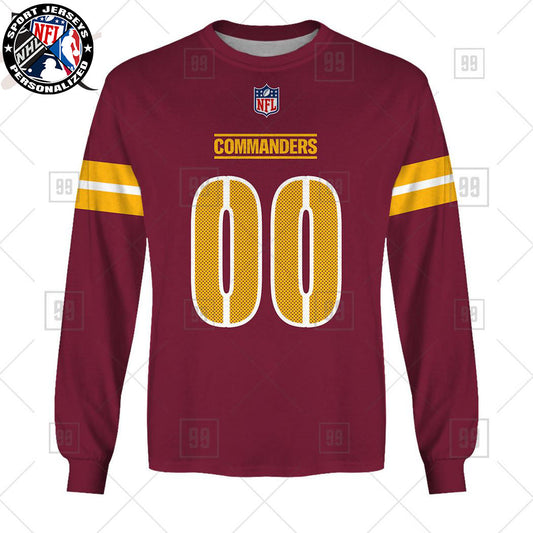 Personalized NFL Washington Commanders Home Jersey Style Sweatshirt NH24
