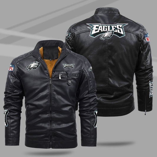Philadelphia Eagles NFL Teams Fleece Leather Jacket For All Season NH24