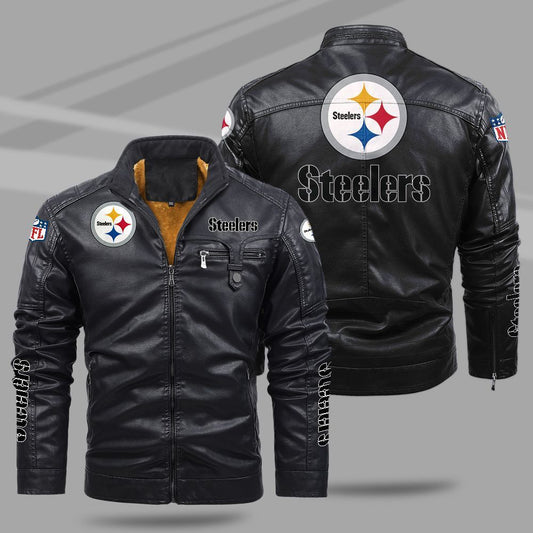 Pittsburgh Steelers NFL Teams Fleece Leather Jacket For All Season NH24