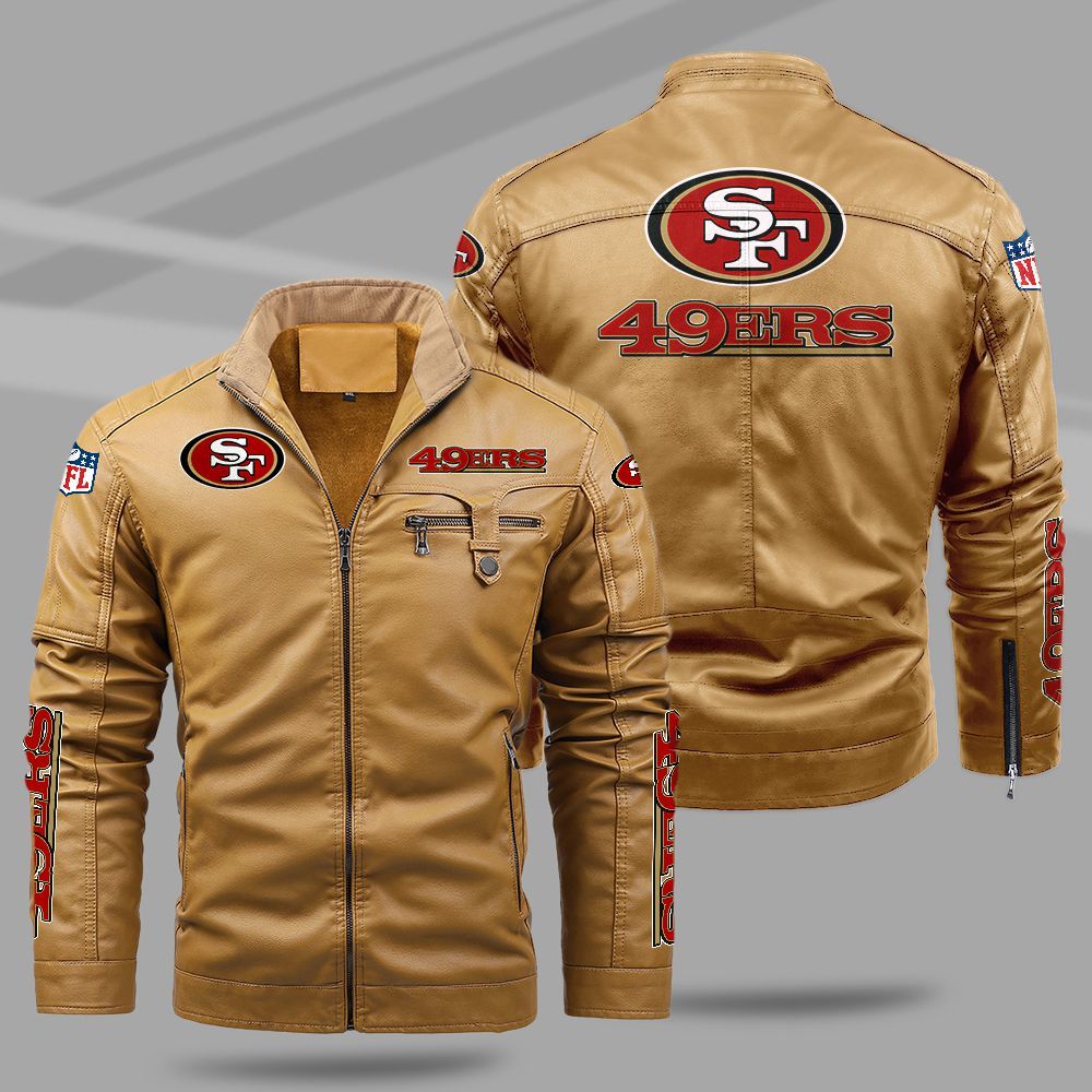 San Francisco 49ers NFL Teams Fleece Leather Jacket For All Season NH24
