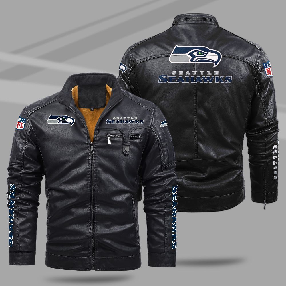 Seattle Seahawks NFL Teams Fleece Leather Jacket For All Season NH24