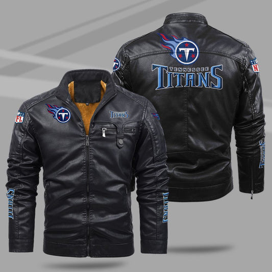 Tennessee Titans NFL Teams Fleece Leather Jacket For All Season NH24